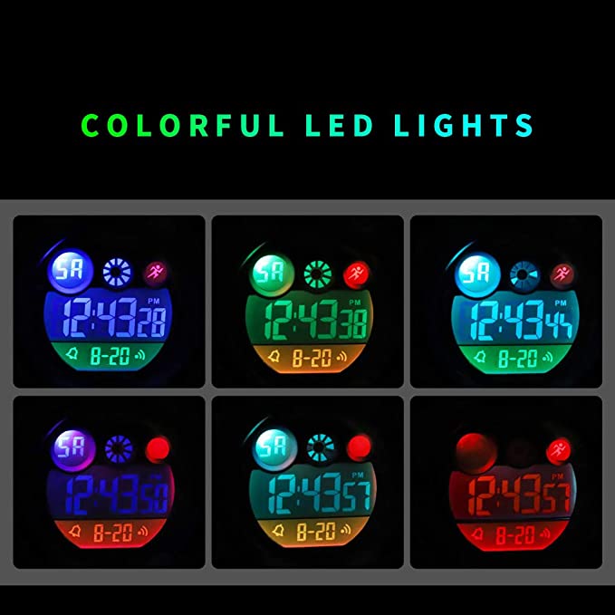 Relógio CKE Kids, Relógios Digitais De Esportes Impermeáveis para Meninas meninos com luz LED colorida - Melhores presentes para crianças